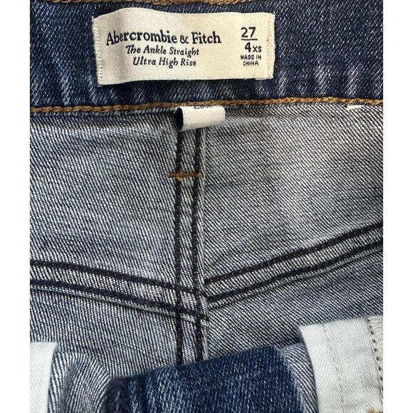 Abercrombie & Fitch Jeans Womens 27 X Short Ankle Straight Ultra High Rise NWT - Picture 5 of 7